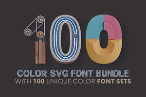 Huge Color SVG Font Bundle – 100 Set