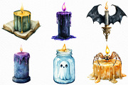Watercolor Halloween Candles Clipart, an Illustration by Craft Nest (Thumbnail 5 of 6)