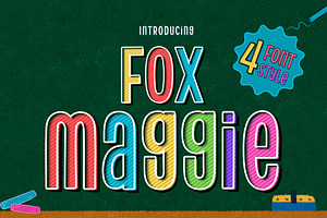 Fox Maggie: 4 Font Styles, a Handwritten Font by Fox7 By Rattana