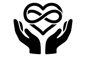 Flower Love Heart Silhouette