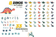 Cartoon Dino Pattern & Clipart, a Graphic by Asya Melkonyan Patterns (Thumbnail 5 of 13)