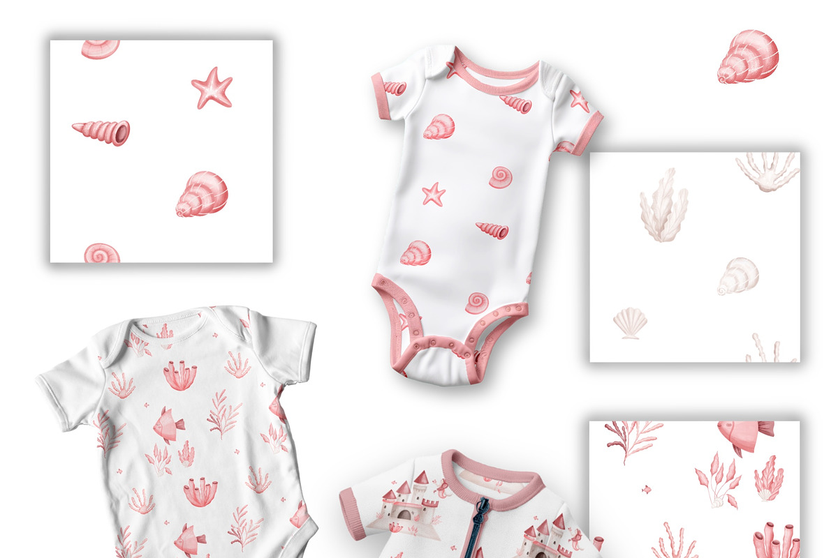 Mermaid- baby collection, an Animal Illustration by Linerisyart (Photo 7 of 12)