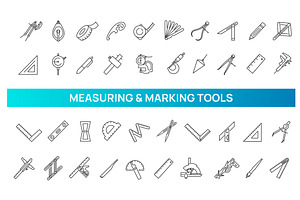 Measuring and marking tools icons