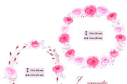 Watercolor Clipart Romantic Roses, a Decorative Illustration by AqwaColor (Thumbnail 2 of 5)