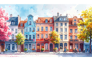 Bright watercolor painting of pastel, an Architecture Photo by Igor Tichonow