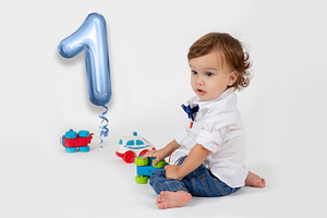 Foil Number Balloons Photo Overlays