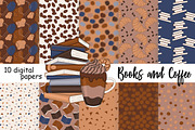 Books And Coffee Pattern, a Pattern Graphic by GlamArtZhanna (Thumbnail 3 of 3)