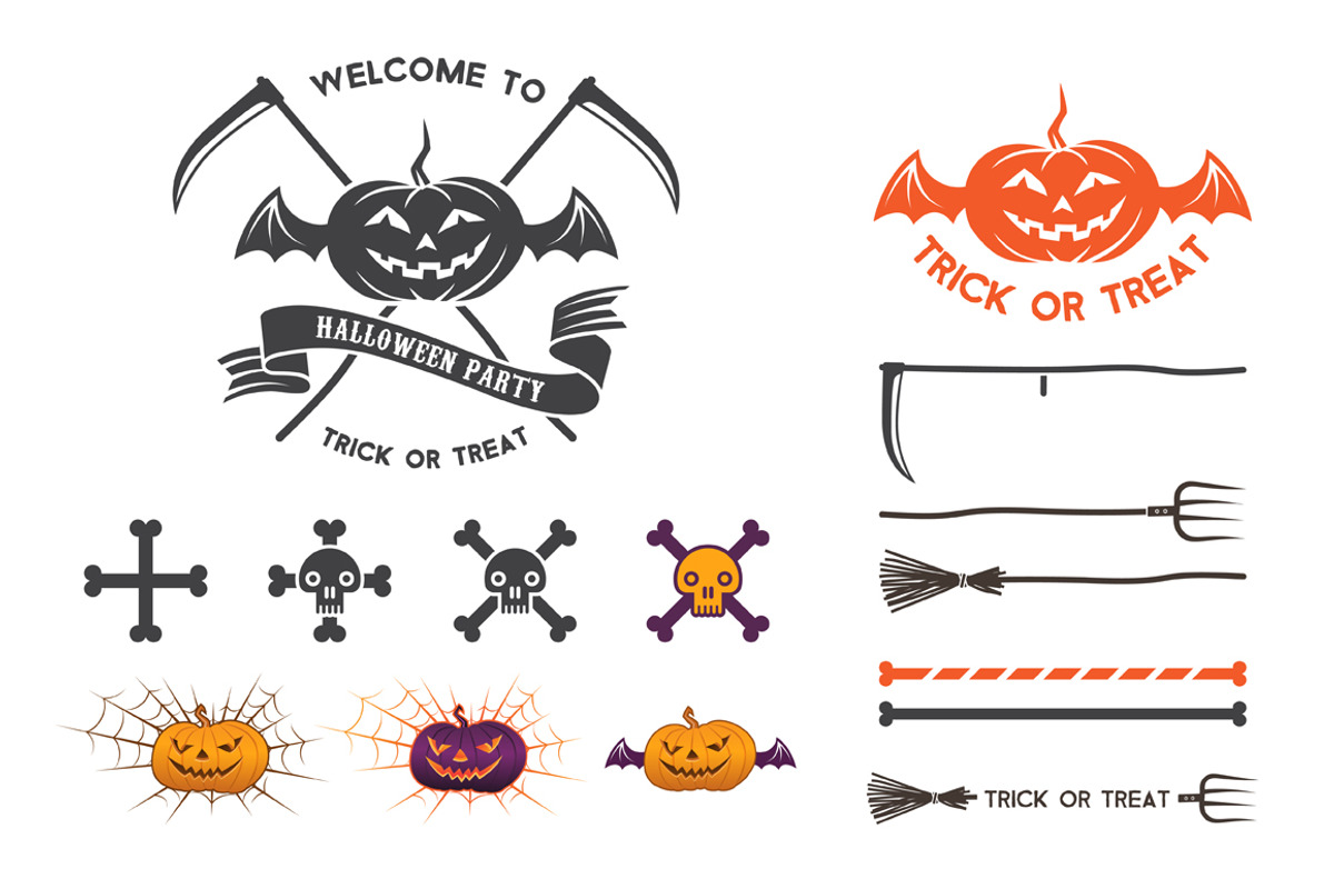 Halloween logo elements, an Object Graphic by valeri_si