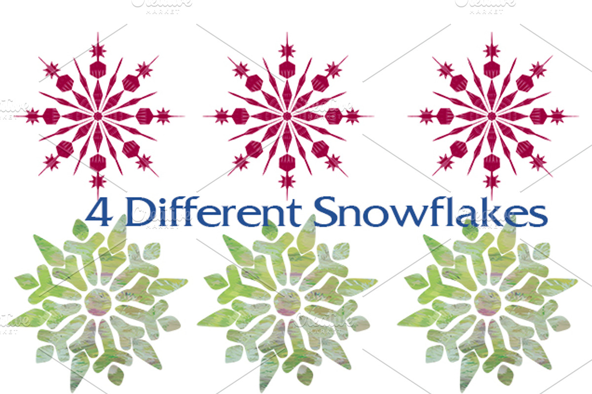 12 Snowflakes with artistic textures, an Illustration by Art Cascadea