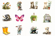 Sweet Garden Watercolor Clipart, an Illustration by Designworld (Thumbnail 2 of 7)