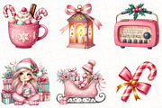 Watercolor Pink Christmas Clipart, an Illustration by OK Design (Thumbnail 4 of 5)