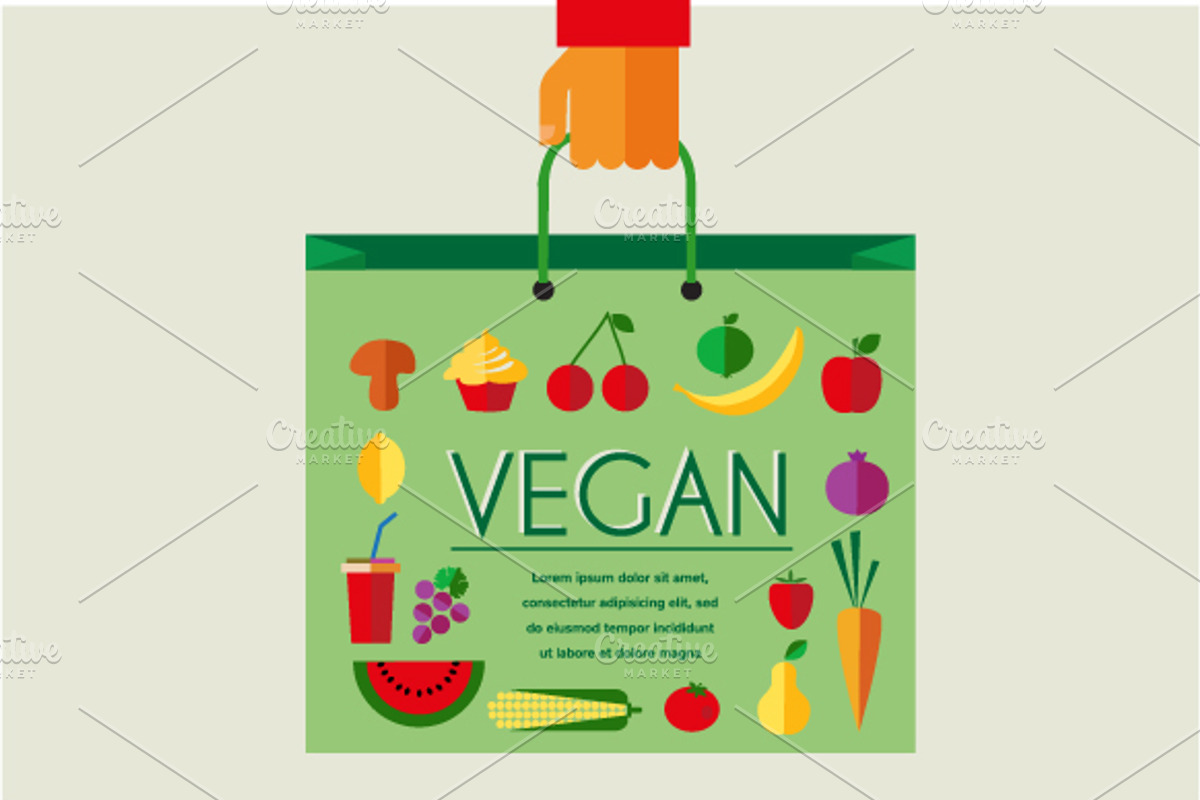 Ecology bags + icon set, a Food Illustration by zoya (Photo 4 of 5)