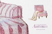 Gothic Pink&Violet Autumn Clipart, a Seasonal Illustration by ArtCreationsDesign (Thumbnail 4 of 13)