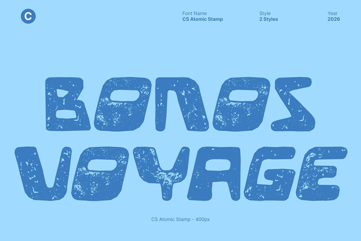 CS Atomic Stamp, a Sans Serif Font by Craft Supply Co. (Photo 2 of 8)