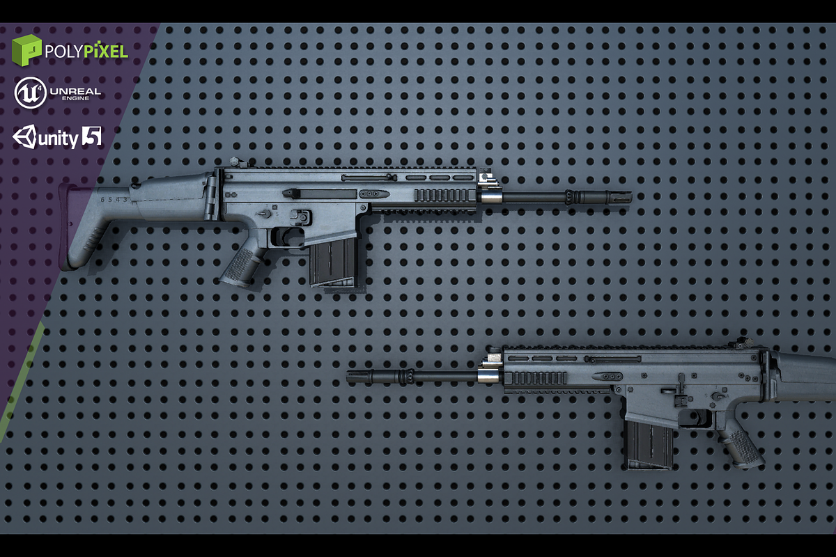 Weapon Pack: Assault Rifles, an Object 3D Model by PolyPixel (Photo 3 of 9)