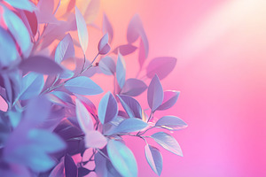 Beautiful tree leafs in pastel colors on pink background, a Nature Photo by AlyaAnd
