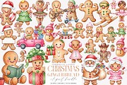 Christmas Gingerbread Man Clipart, an Illustration by SinaCreation (Thumbnail 1 of 7)