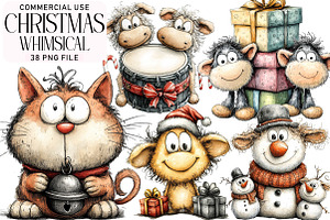 Christmas Whimsical Clipart, an Illustration by Daily.Designs