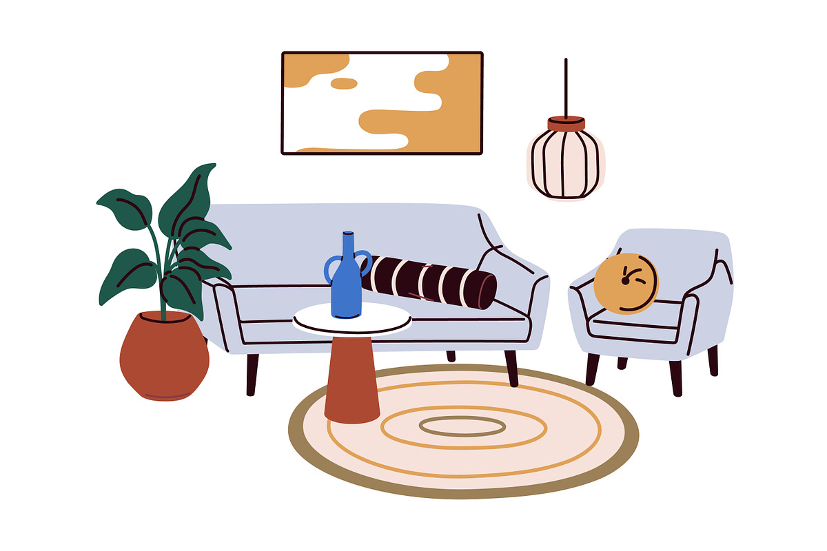 Living room, bedroom interior design, an Object Illustration by Good Studio (Photo 7 of 8)
