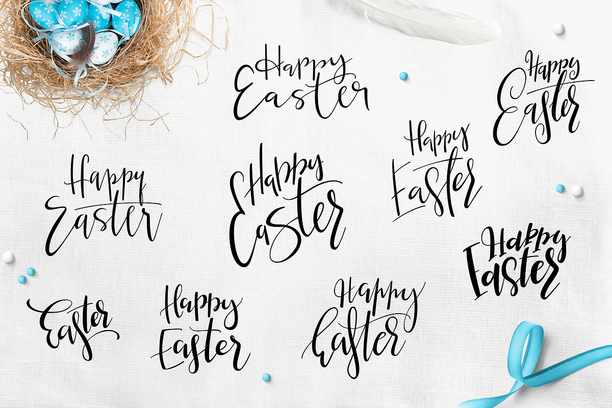 Happy Easter Lettering Overlays, a Graphic by catary art (Photo 5 of 5)