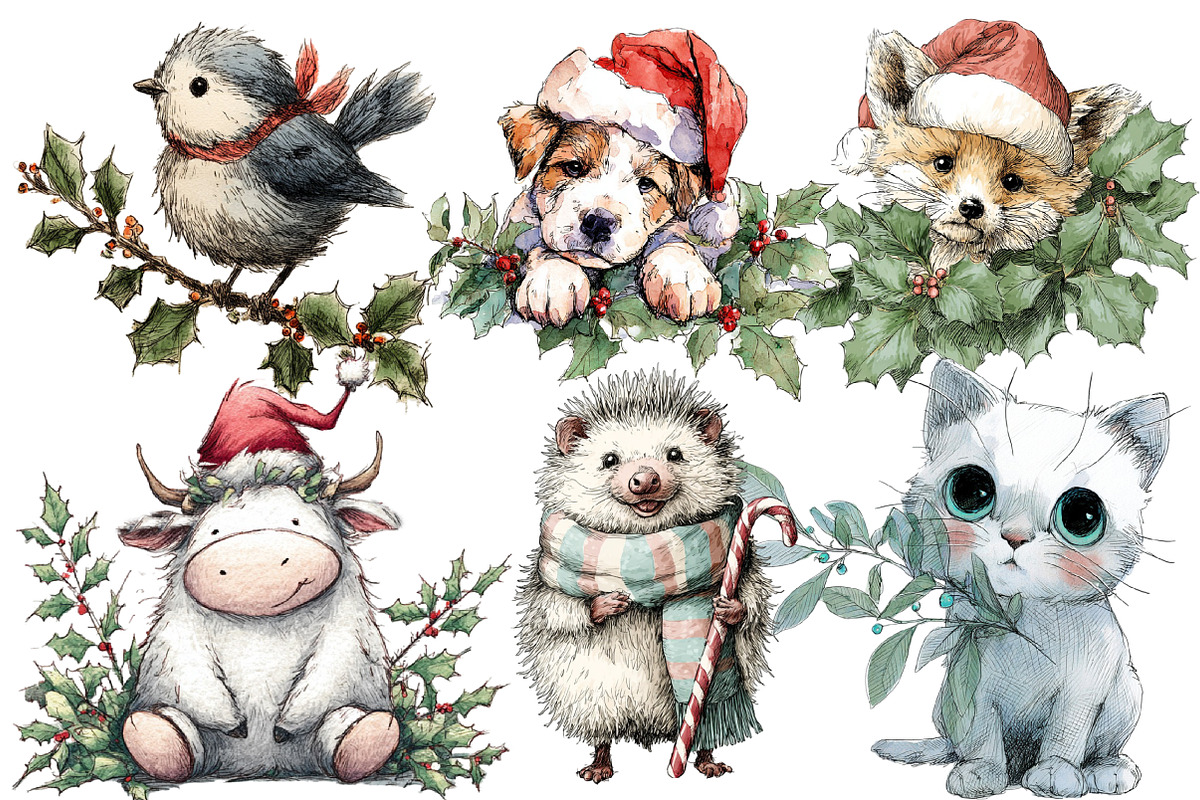 Whimsical Christmas Clipart, an Illustration by Designworld (Photo 2 of 6)