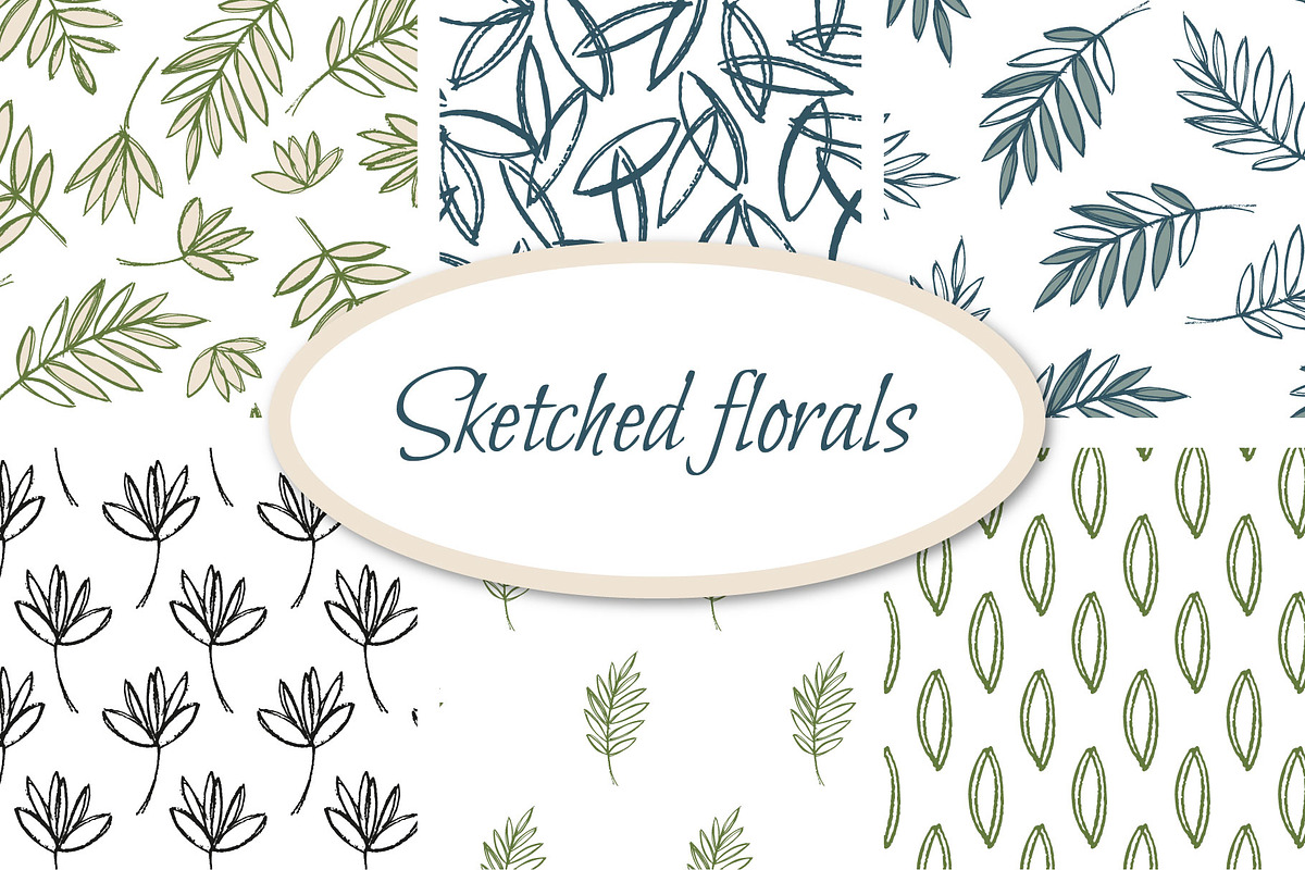Sketched florals, a Pattern Graphic by Wild Rose (Photo 1 of 9)