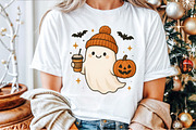 Cute Ghost Coffee Pumpkin Halloween, an Illustration by Sublimation Artist (Thumbnail 7 of 9)