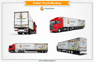 Trailer Truck Mockup PSD
