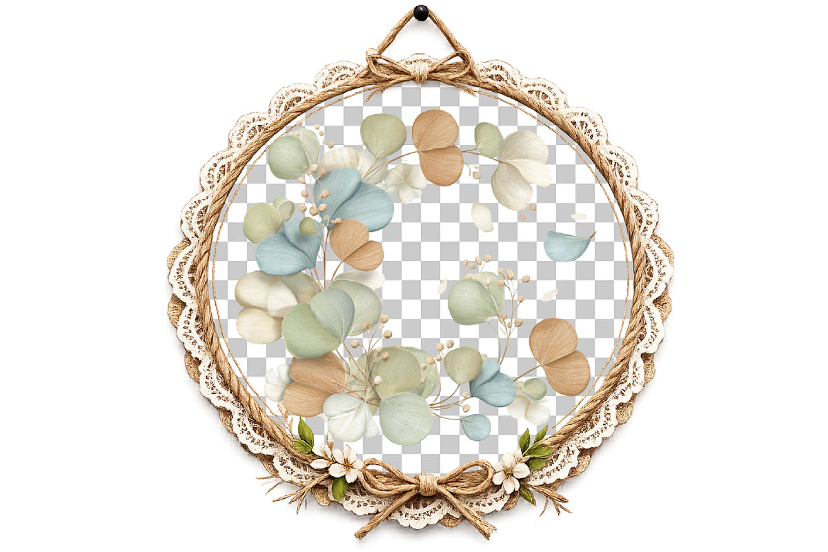 Blush and Blue Leaves Florals, an Illustration by DreamArtGraphic (Photo 4 of 8)
