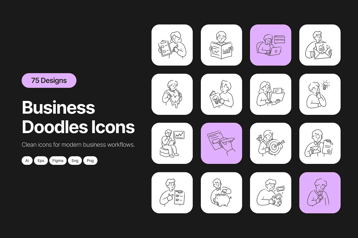 Business Hand-Drawn Doodles, an Outline Icon by Vectors Market (Photo 1 of 10)