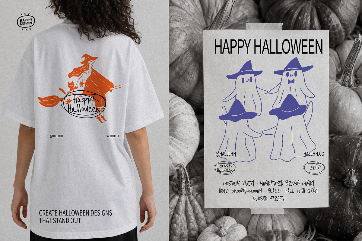 Halloween Doodle Illustrations, a Seasonal Illustration by happpydesign (Photo 3 of 11)