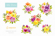 Spring flowers. Watercolor., a Decorative Illustration by Ekaterina Mikheeva (Thumbnail 4 of 8)