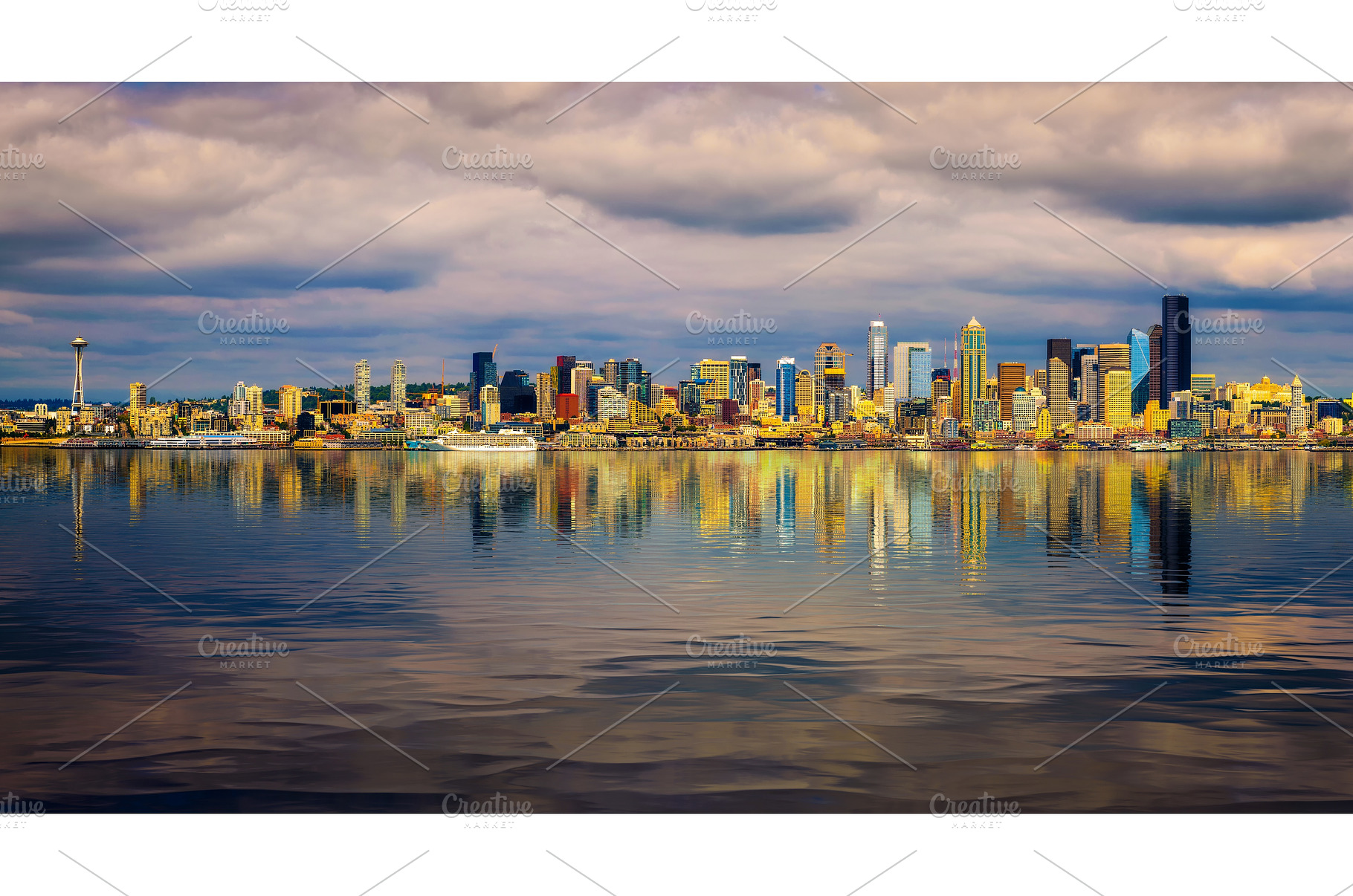 Seattle skyline panorama with, an Architecture Photo by Nick Fox