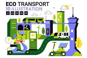 10 Eco Friendly Transportation, a Technology Illustration by denayunebgt