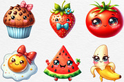 Watercolor Food Character Clipart, an Illustration by Black Bird Studio (Thumbnail 6 of 6)