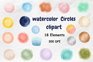 Watercolor Circles Clipart, a Decorative Illustration by BerryPieArt