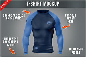Long Sleeve Compression Mockup PSD, a Shirt Mockup by Bruno's Shop