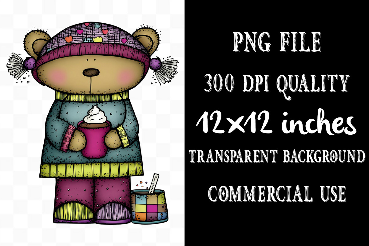 Christmas Teddy Bear Clipart, an Illustration by Designking (Photo 4 of 5)