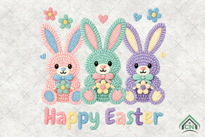 Easter Bunny Yarn Crochet PNG, an Illustration by Craft Nest