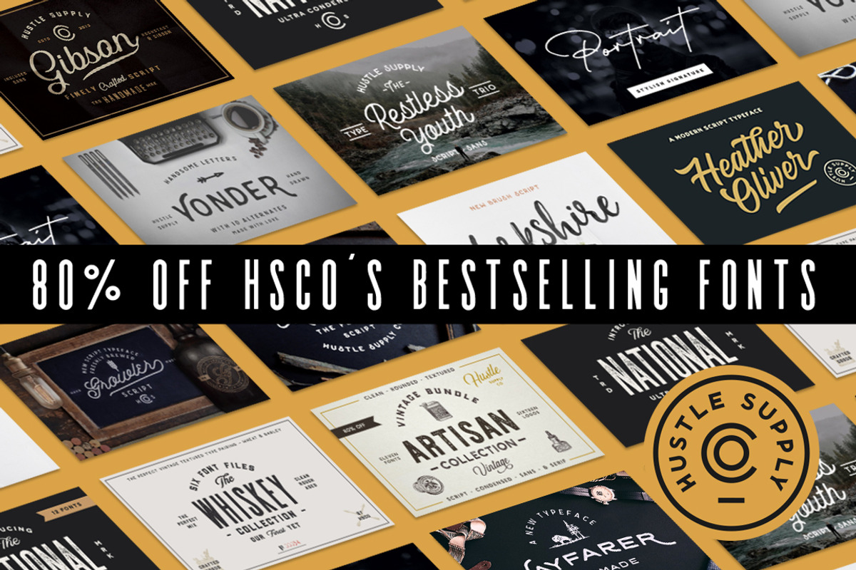SALE | The Bestseller's Font Bundle, a Sans Serif Font by Hustle Supply Co. (Photo 62 of 62)