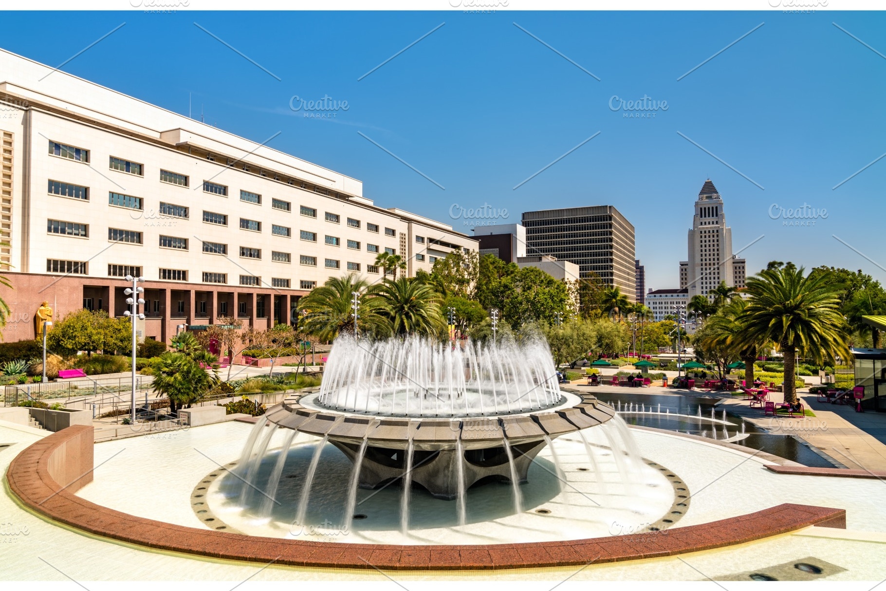 Fountain in grand park downtown los featuring los angeles, fountain, and, an Architecture Photo by Leonid Andronov