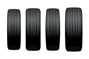 Car tires of rubber. Vector, an Object Illustration by Things for designers