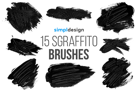 Stamp Sgraffito Brushes, a Brush Add-On by SimplDesign