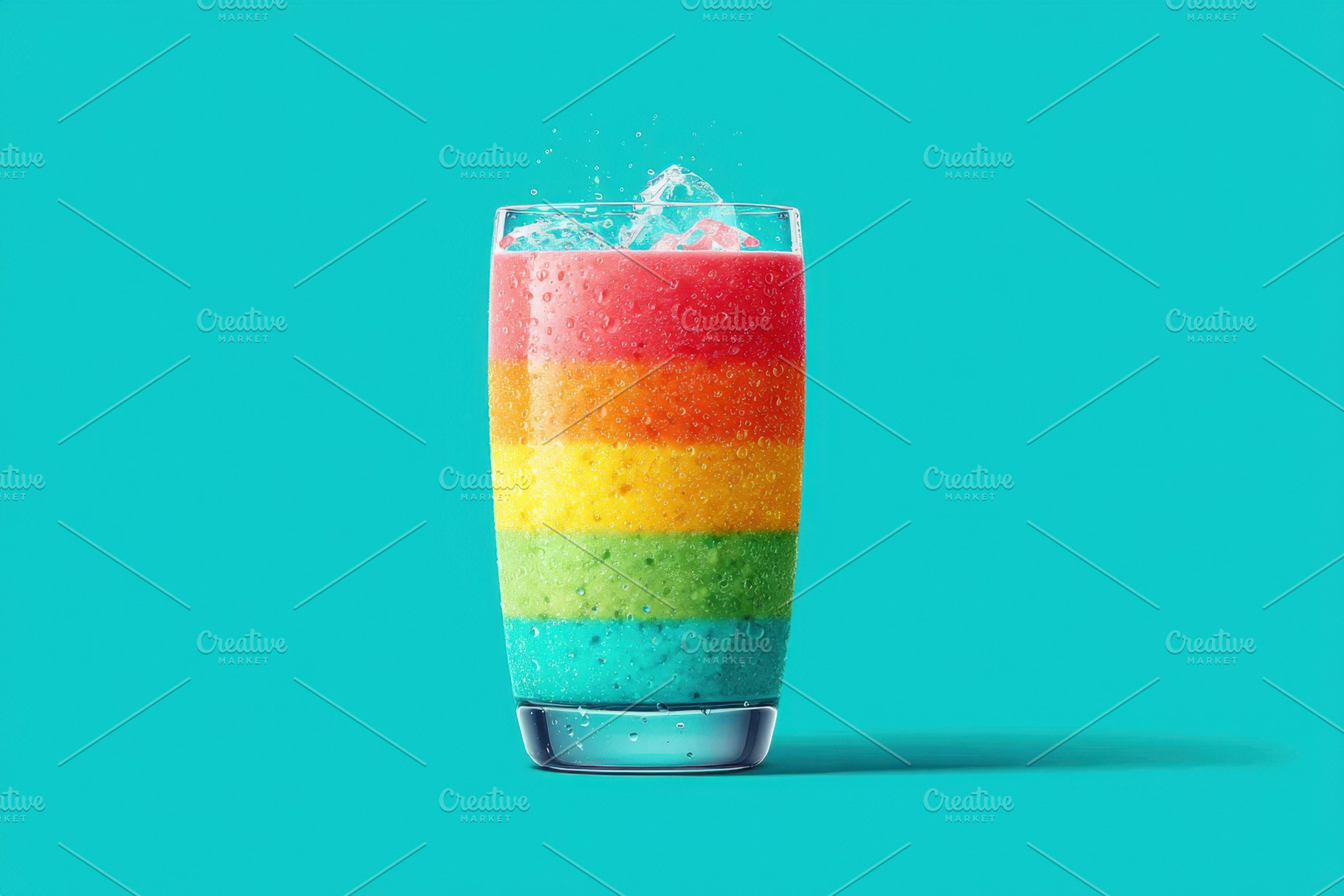 Colorful layered drink in a glass, a Food & Drink Photo by AlyaAnd