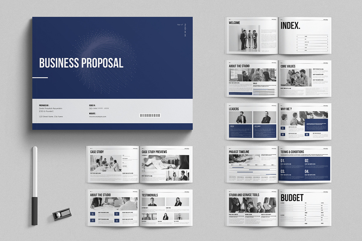 Business Proposal Template Landscape, a Brochure Template by E-Type (Photo 1 of 7)