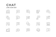 Set Line Icons of Chat, an Outline Icon by motorama (Thumbnail 2 of 2)