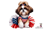Patriotic Shih Tzu PNG Bundle, a Graphic by Clipart Bloom (Thumbnail 11 of 15)