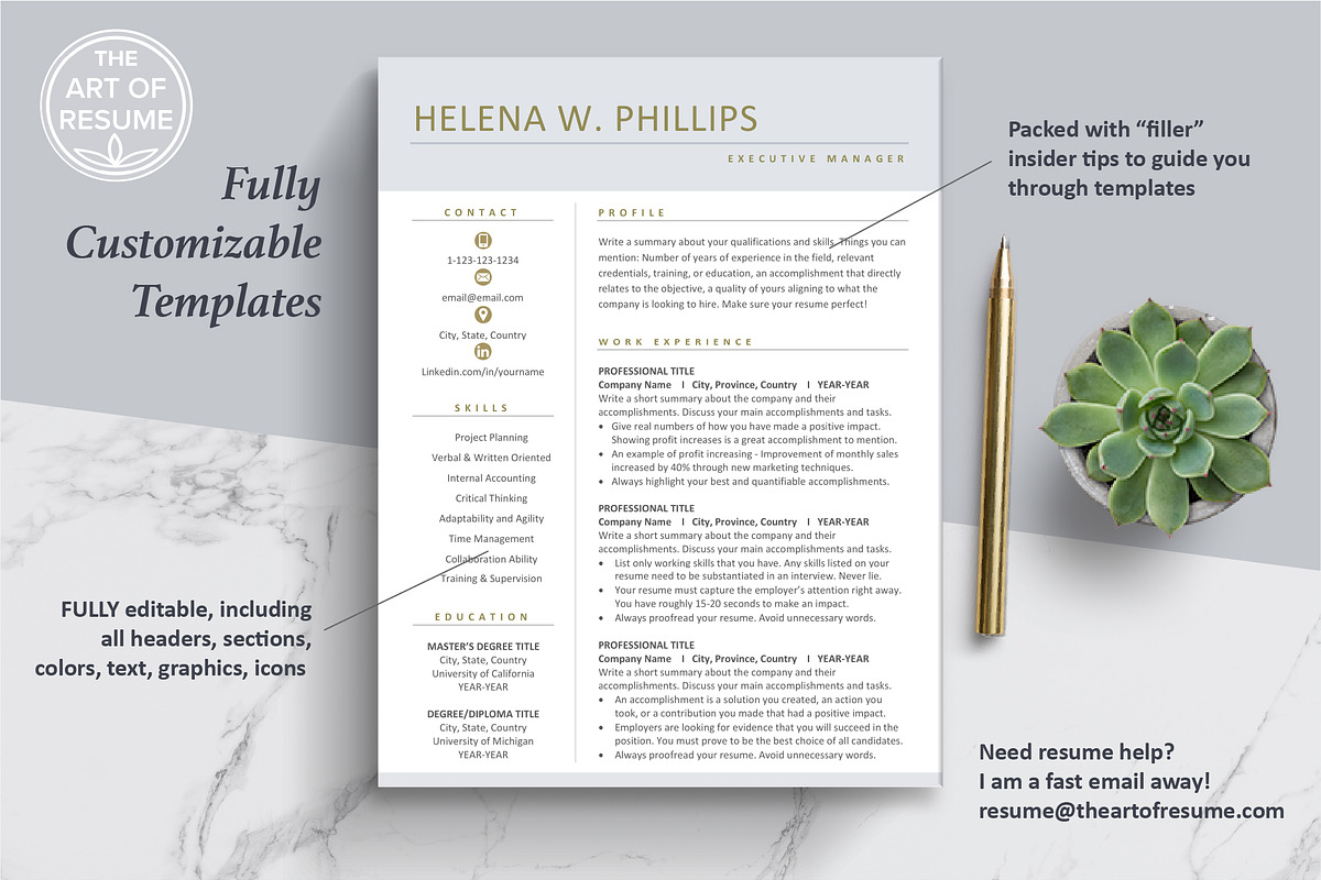 Resume CV Template Word & Mac Pages, a Resume Template by The Art of Resume (Photo 3 of 8)