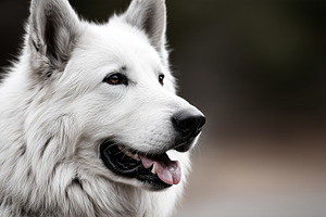 Majestic white Swiss Shepherd dog, an Animal Photo by MistyDay
