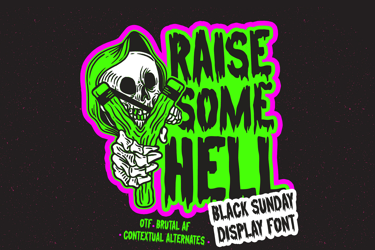 Black Sunday Display Font preview 2
